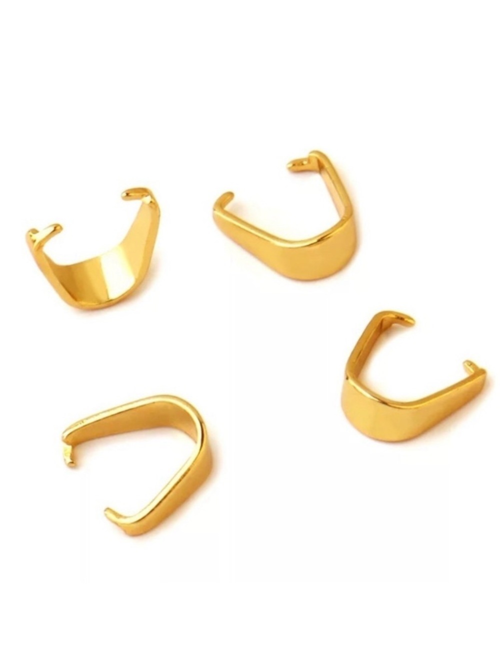 🔴 5 for $10 ONE Gold Tone Stainless Steel Pendant Connector Bail Clasp 3x7 mm